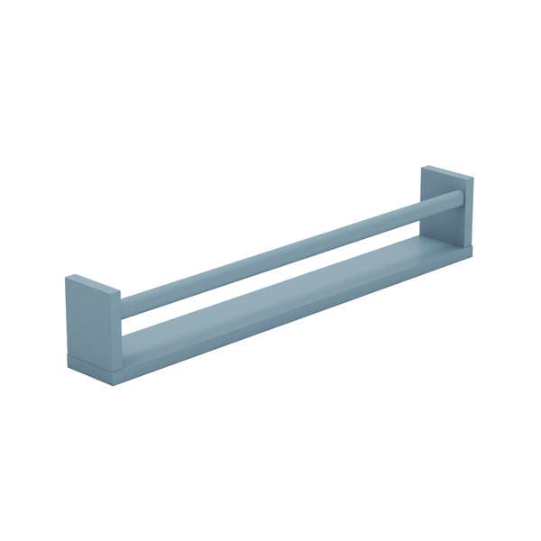 Prateleira de Madeira MDF Azul 80x10x13,5cm com Suporte Invisível Box Montfácil