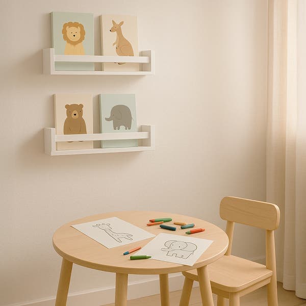 Prateleira de Madeira MDF Branca 45x10cm com Suporte Invisível Box Spaceo