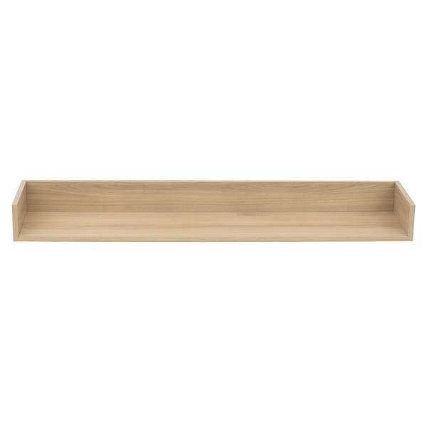 Prateleira de Madeira MDF Carvalho Claro 120x25x11,5cm com Suporte Invisível Montfácil