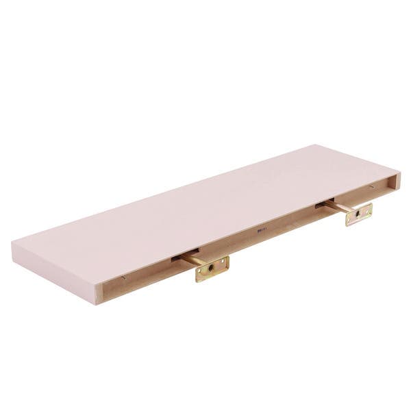 Prateleira de Madeira MDF Rosa 80x23,5cm com Suporte Invisível Montfácil