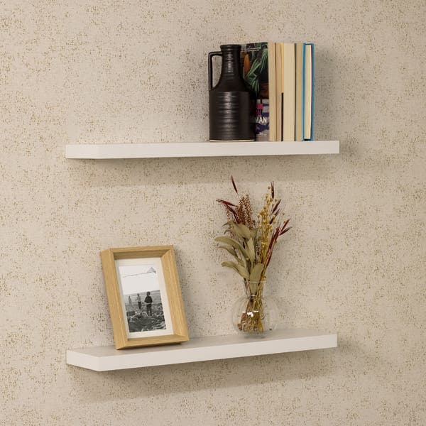Prateleira de Madeira MDP Branca 60x20cm Decoração Spaceo