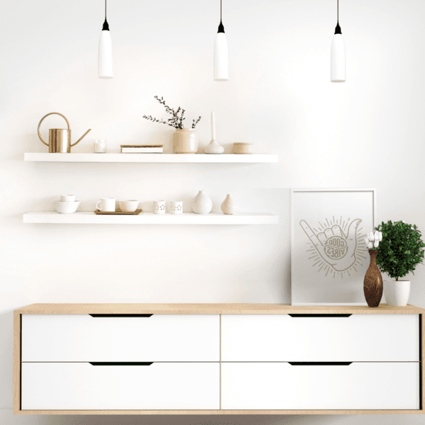 Prateleira de Madeira MDP Branca 80x25cm com Suporte Invisível Bemfixa