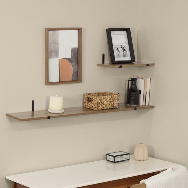Prateleira de Madeira MDP Freijó 120x20cm Decoração Spaceo