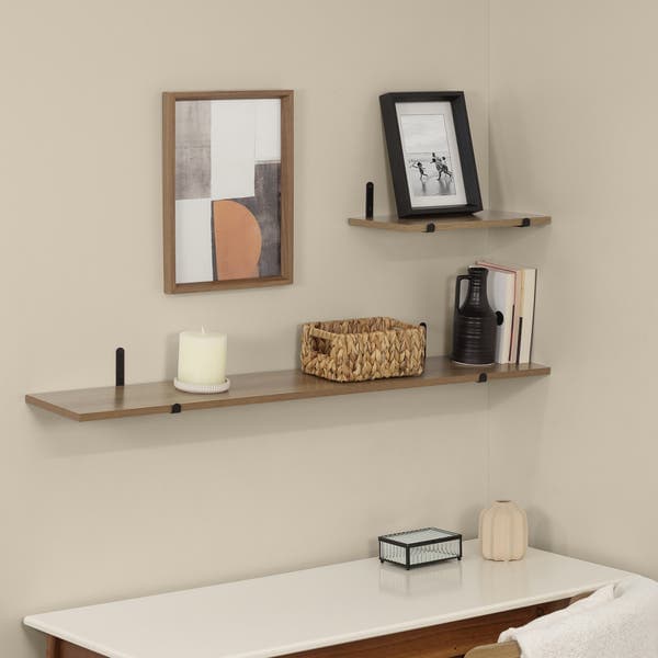 Prateleira de Madeira MDP Freijó 40x20cm Decoração Spaceo