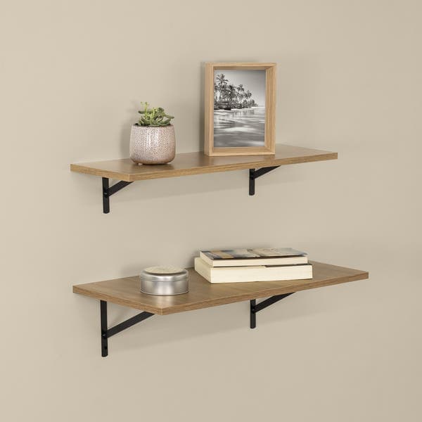 Prateleira de Madeira MDP Freijó 60x30cm Decoração Spaceo