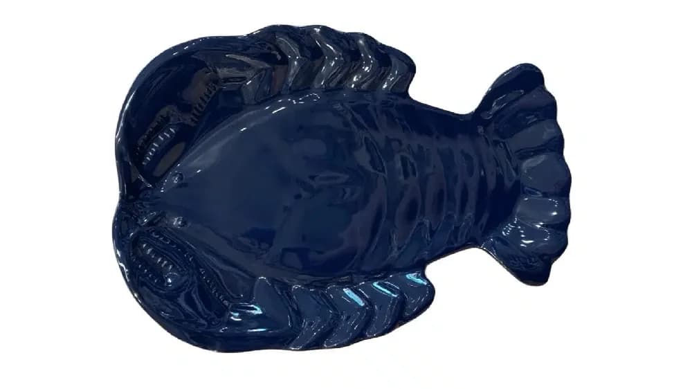 Prato de Melamina Formato Lagosta Pequeno Azul 24x15 - Entrecasa