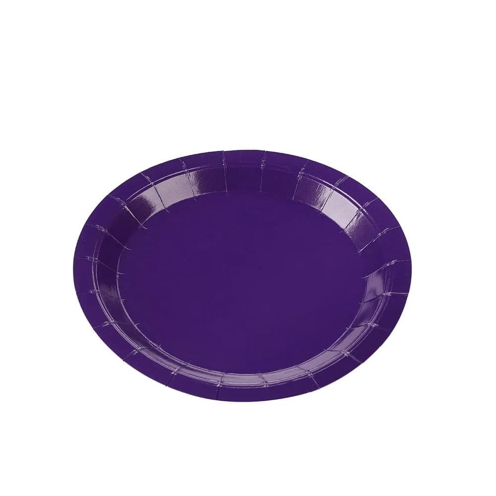 Prato de Papel Descartável 10 Unidades 18cm Roxo - Silver Plastic