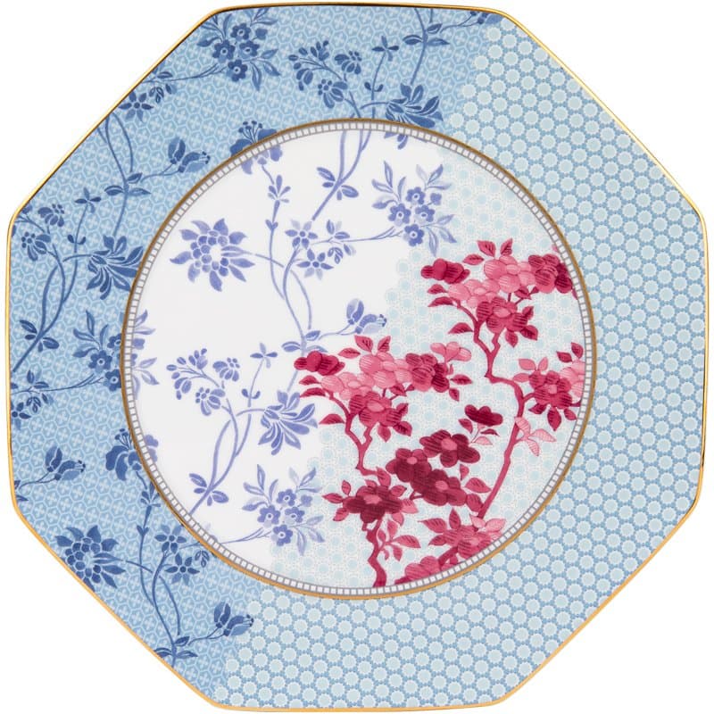 Prato de Sobremesa Regency Damasky 21cm Azul - Tea Delight