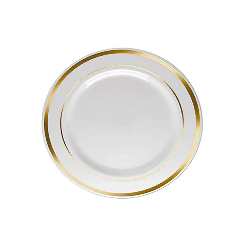 Prato Descartável 6 Unidades 19cm Borda Dourada - Silver Plastic