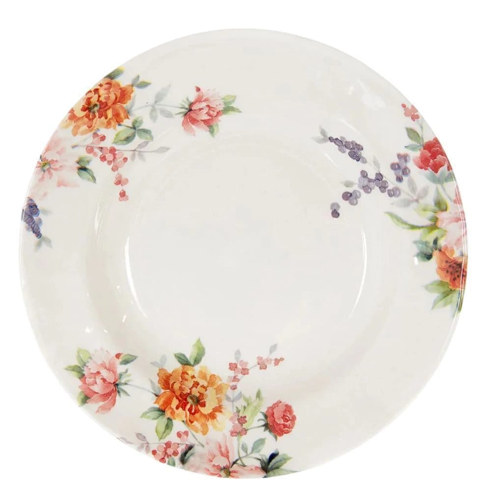 Prato Fundo de Faiança Aquarell 23cm 6pçs