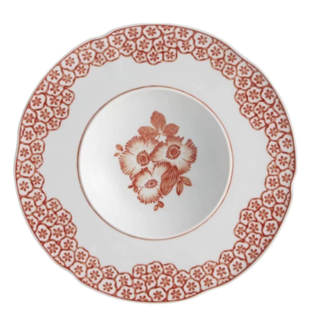 Prato Fundo de Porcelana Coralina Vista Alegre 25cm 6pçs