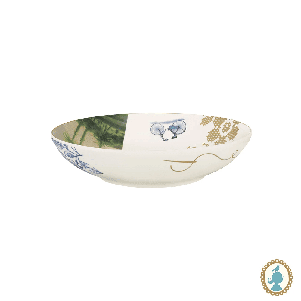 Prato Fundo Palm Heritage Pip Studio Branco 18 cm