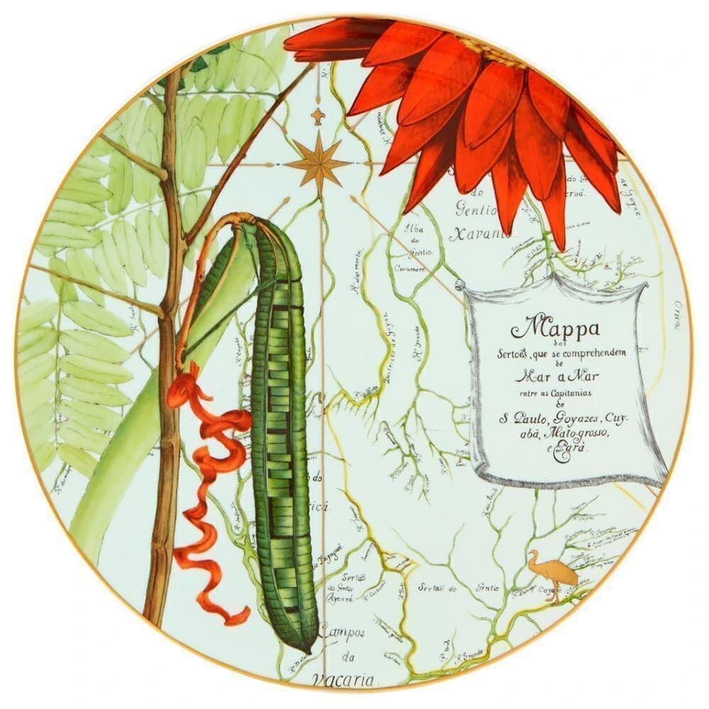 Prato Marcador de Porcelana Vista Alegre Amazônia 33cm
