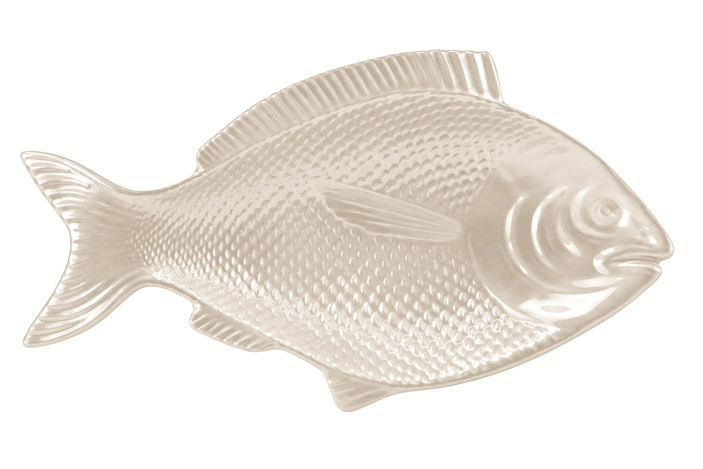 Prato Melamina Formato Peixe Grande Perola 51x18x5,5cm - Entrecasa