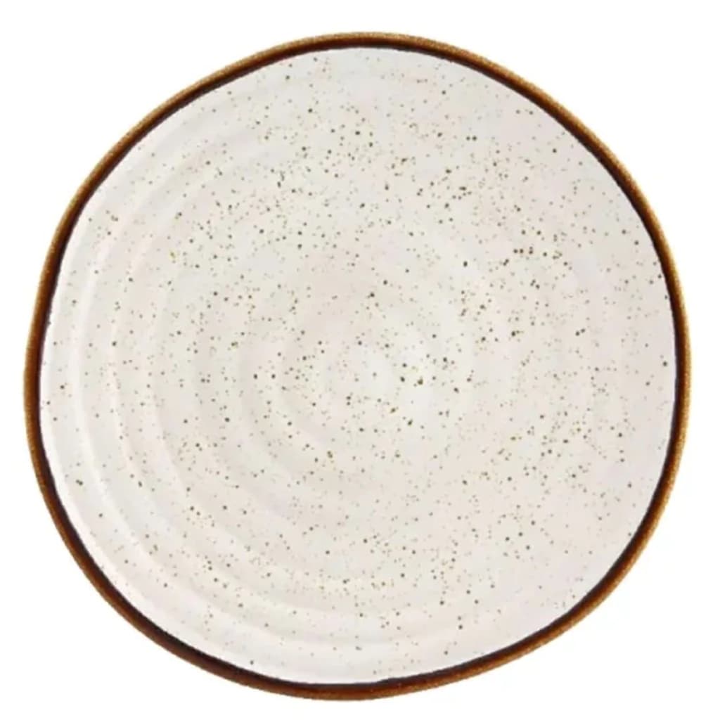 Prato Raso de Cerâmica Rustic Blend Casa Alegre 28cm 6pçs