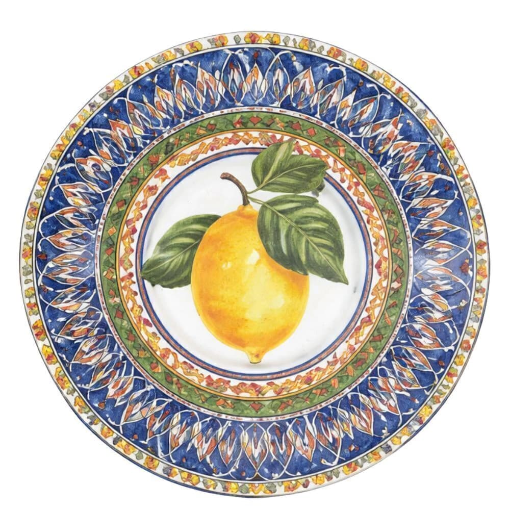 Prato Raso de Porcelana Frutti Italiani Limone 29cm 6pçs