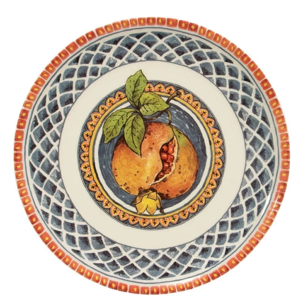 Prato Raso de Porcelana Frutti Italiani Romã 29cm 6pçs