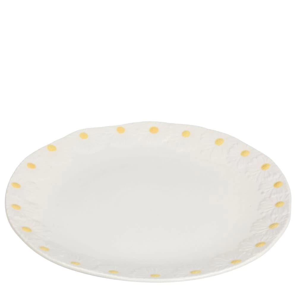 Prato Raso de Porcelana Margarida 26cm 4pçs
