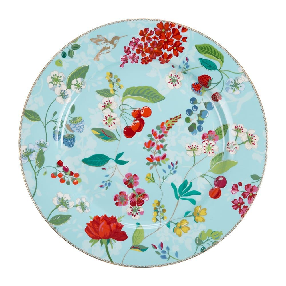 Prato Sousplat Hummingbirds Floral Pip Studio Azul 32 cm