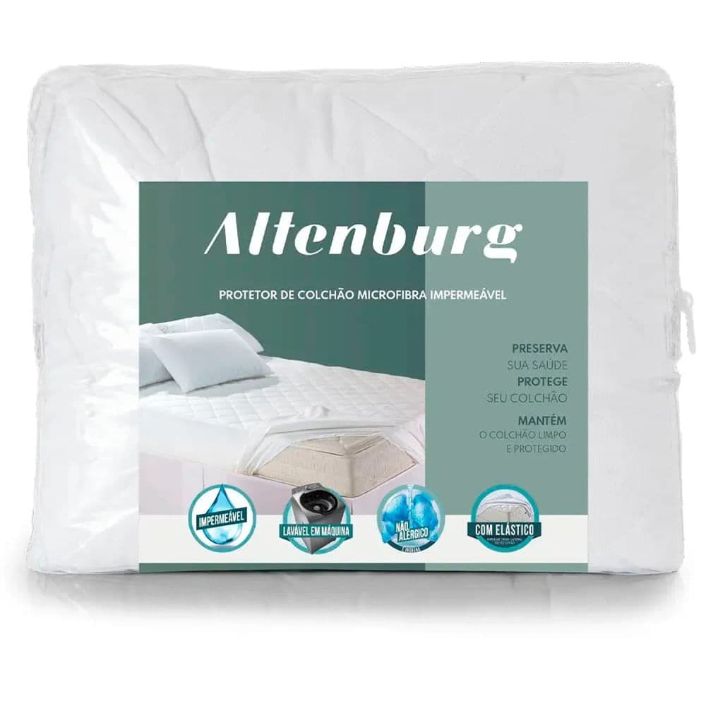 Protetor de Colchão Solteiro Impermeável Branco - Altenburg