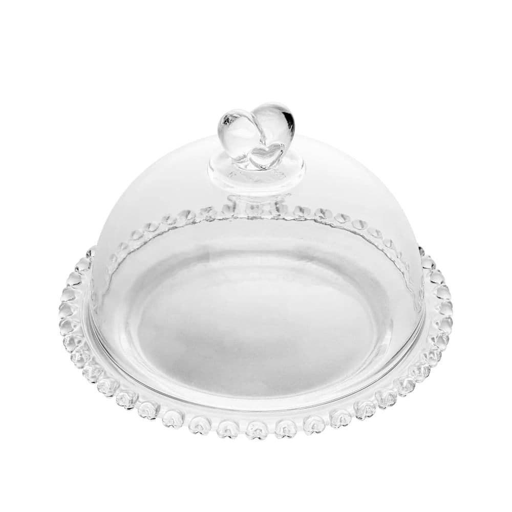 Queijeira de Cristal com Tampa Coração 19,5cm - Wolff