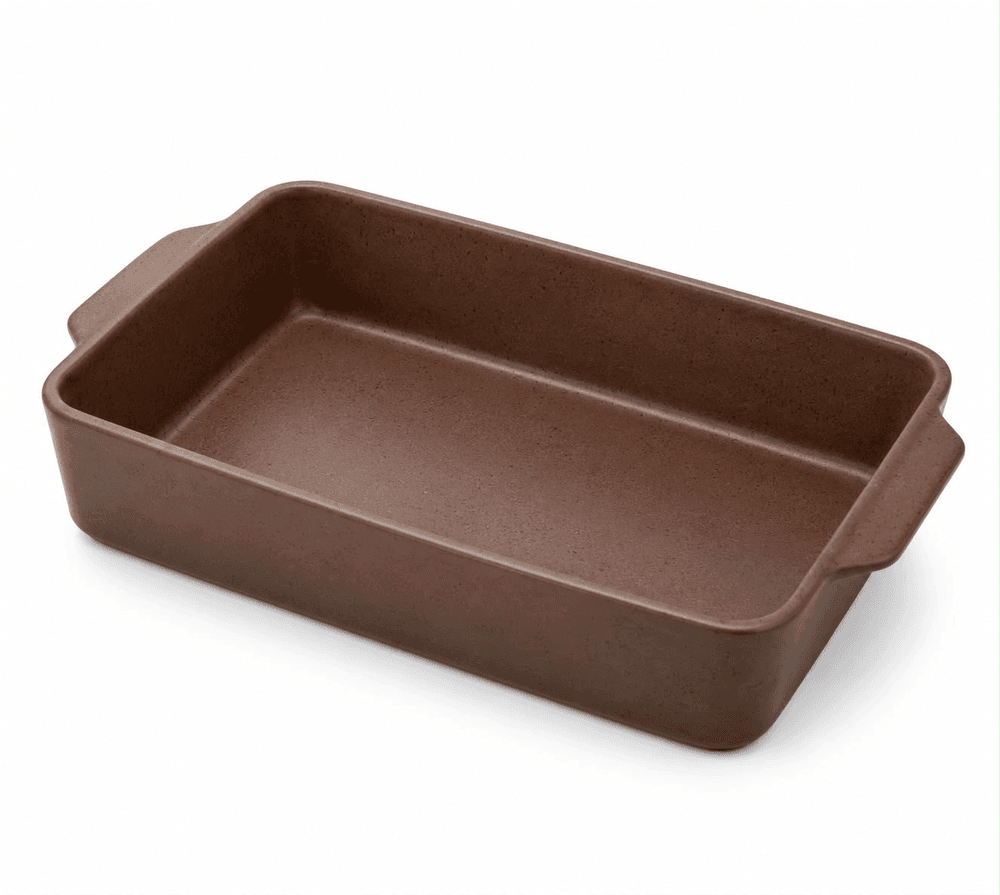 Refratario de Ceramica Marrom Matte 36x22 Cm