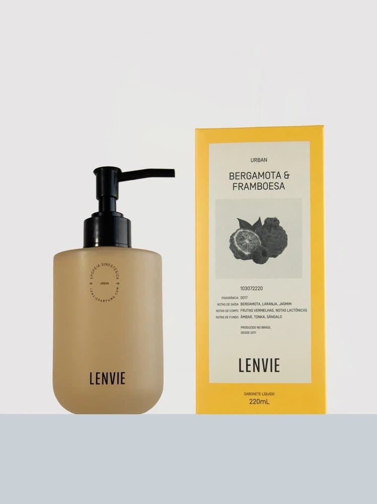 Sabonete Líquido Bergamota & Framboesa 220ml - Lenvie