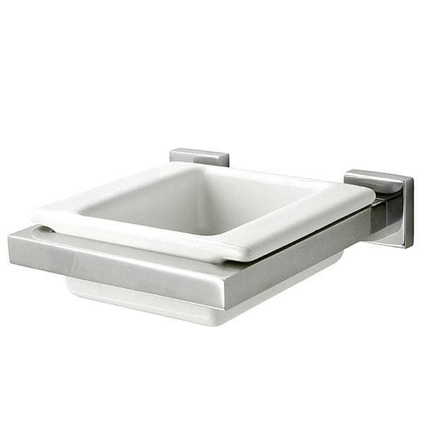 Saboneteira Parede Metal e Cerâmica Quadrada Quadratta Deca