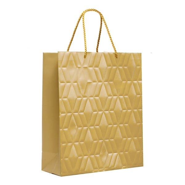Sacola de Fibra e Papel Dourada Premium 70x15,5x34cm Cromus