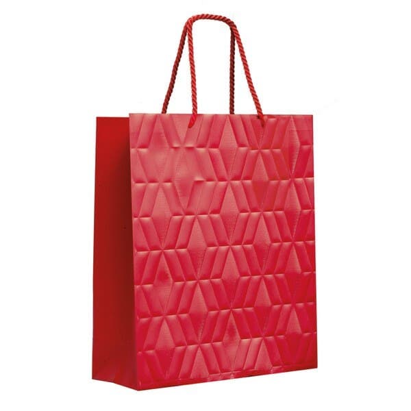 Sacola de Fibra e Papel Vermelha Premium 70x10,5x26cm Cromus