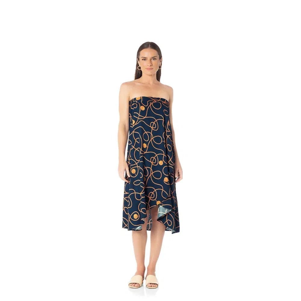 Saida de Praia M 100% Viscose Magnum Trussardi Azul 84cm x 88cm