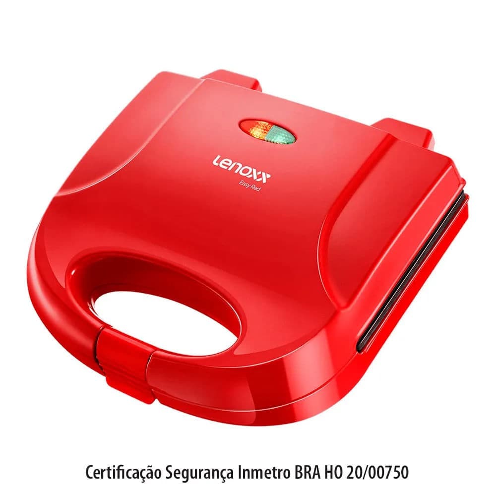 Sanduicheira e Grill Easy Vermelha - Lenoxx