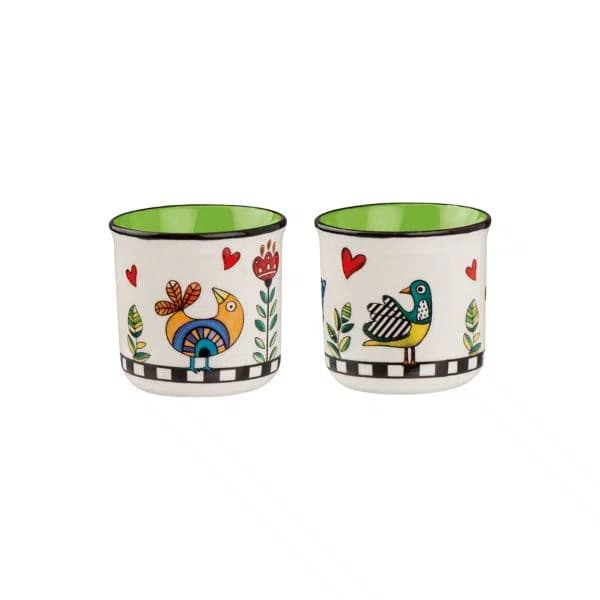 Set 2 Copos Espresso Nbc 90 Ml Verde Cocorico - Egan Italy