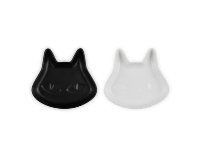 Set 2 Pratos Gato Le Creuset Preto/Branco 14 cm