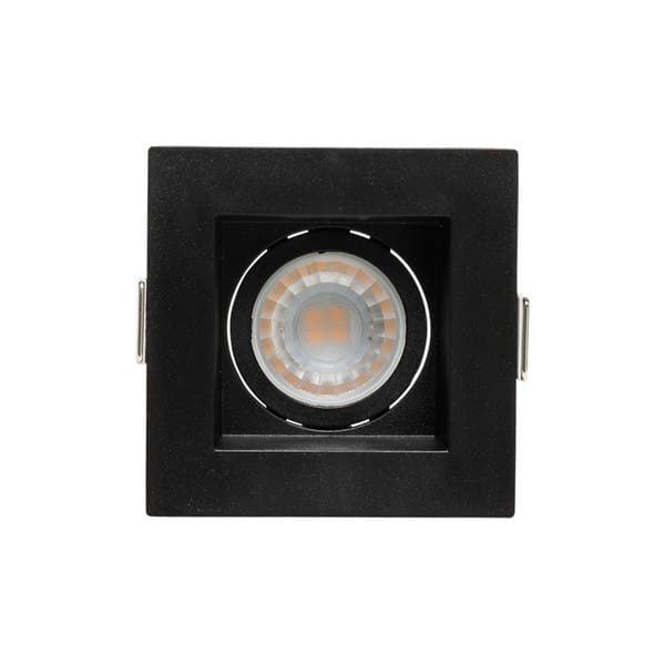 Spot de Embutir Recuado Quadrado Mini Dicroica Preto Save Energy