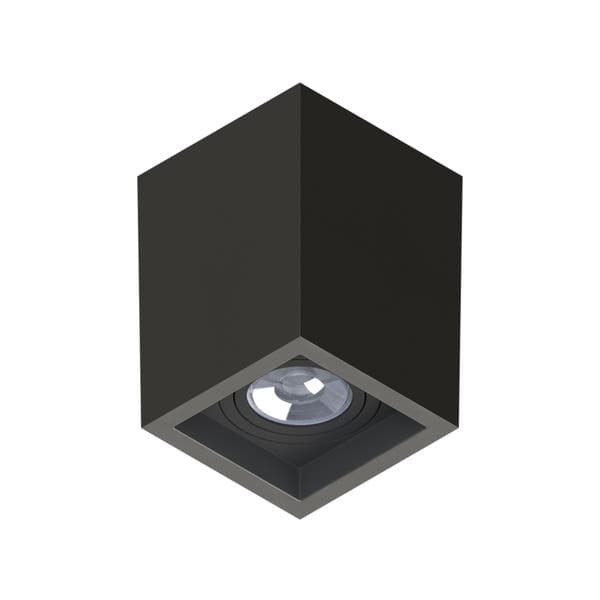 Spot de Sobrepor Quadrado Preto Boxit AR111 Save Energy