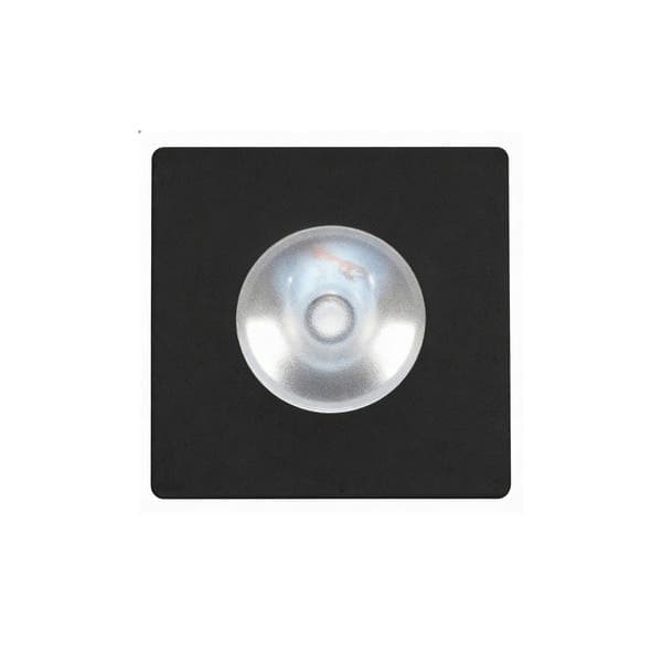 Spot Embutir Led Quadrado 1W Luz Amarela Kian Preto