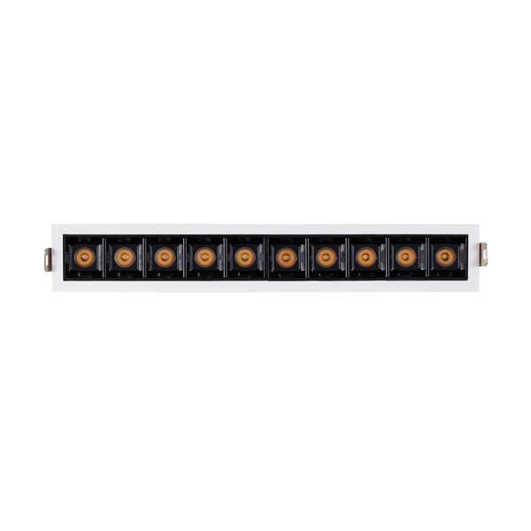 Spot Embutir Led Retangular 10 Lâmpadas 20W Luz Amarela Luminatti Branco