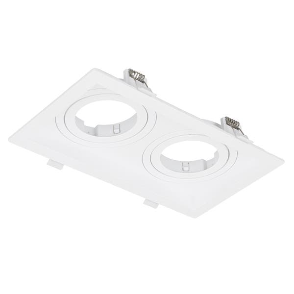 Spot Embutir Retangular 2 Lâmpadas PAR20 Save Energy Branco