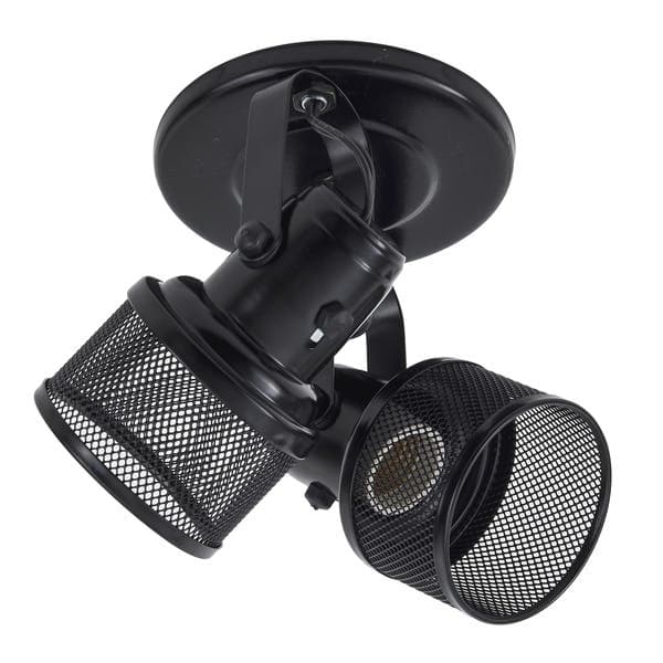Spot Sobrepor Cilíndrico 2 Lâmpadas M.A Luz Lanterna Preto