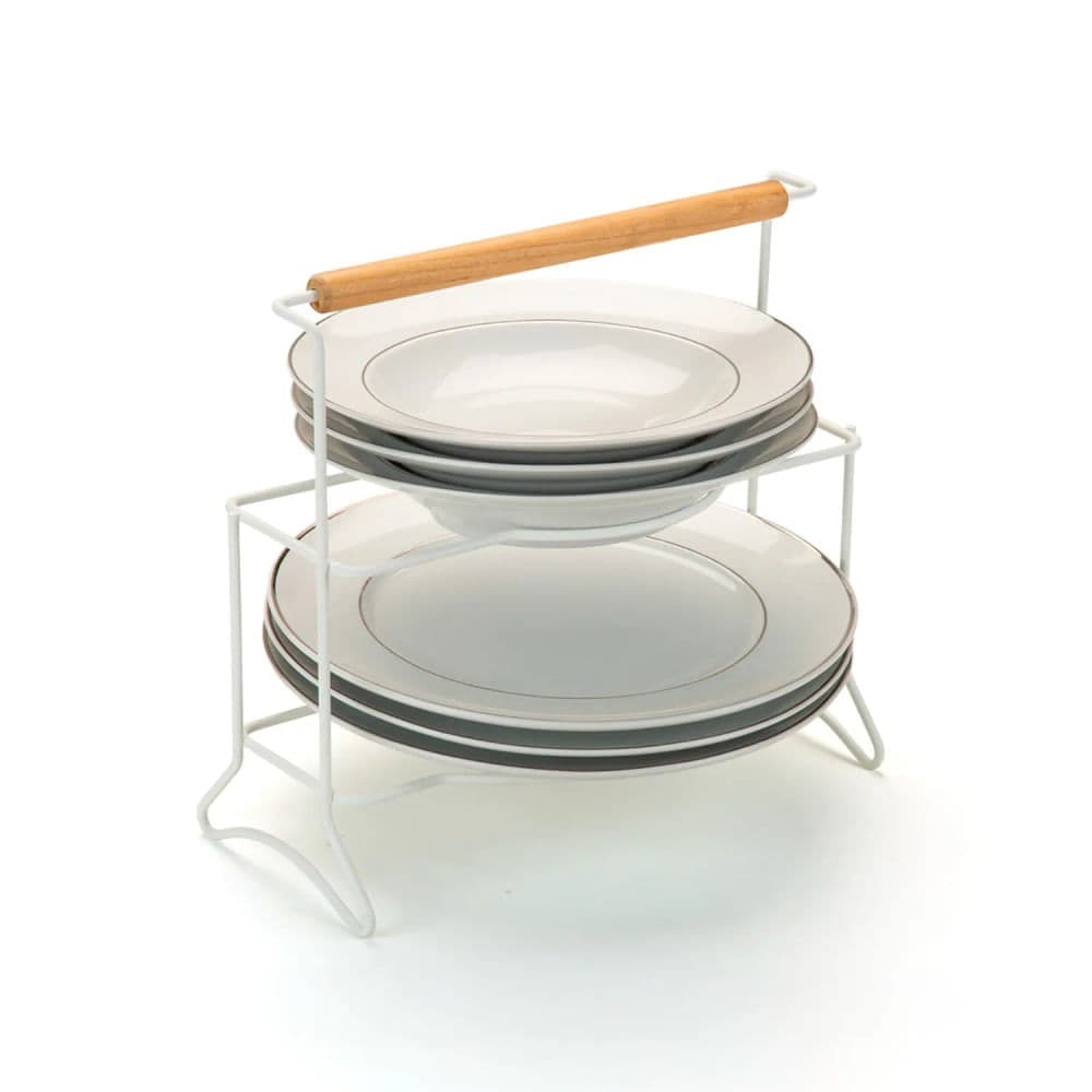 Suporte para Pratos Duplo Branco - Arthi