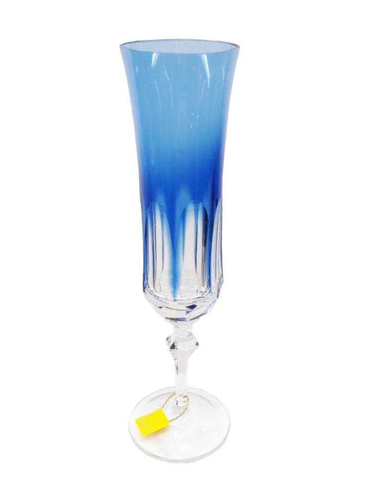 Taça para Champagne em Cristal Overley Mozart Azul Claro