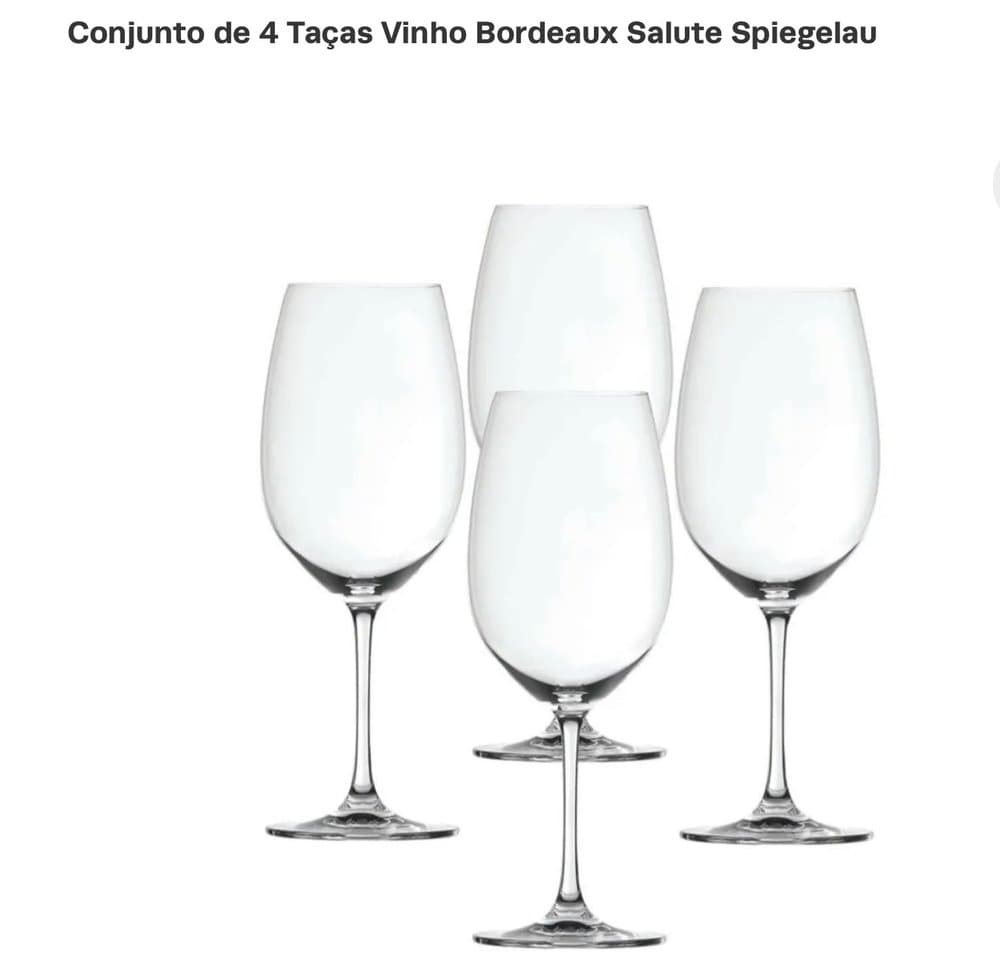 Tacas Salute Cristal Vinho Bordeaux 4 Pecas