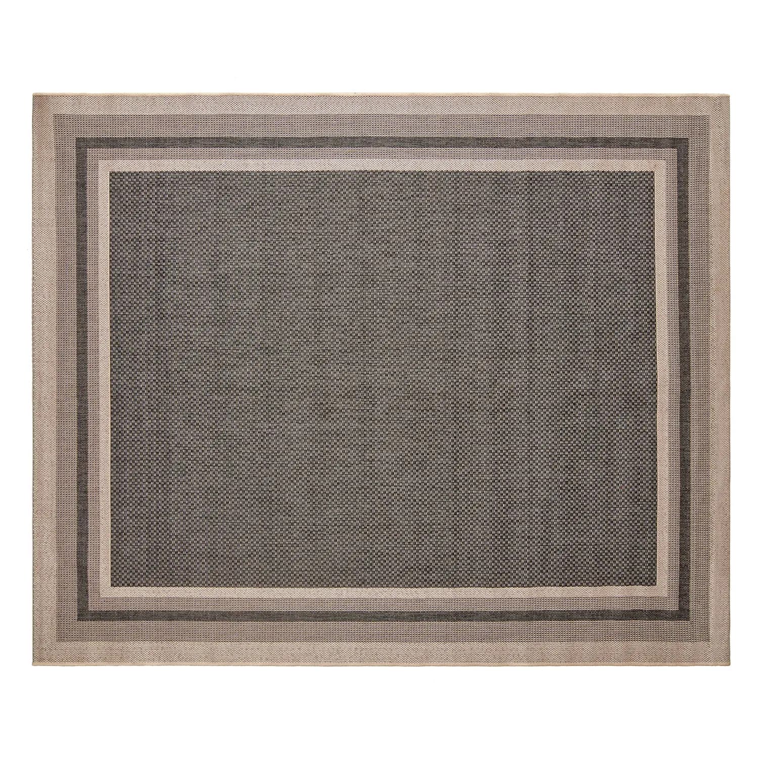 Tapete Eco-nature Moldura 50x80cm Bege Chumbo - Têxtil J. Serrano