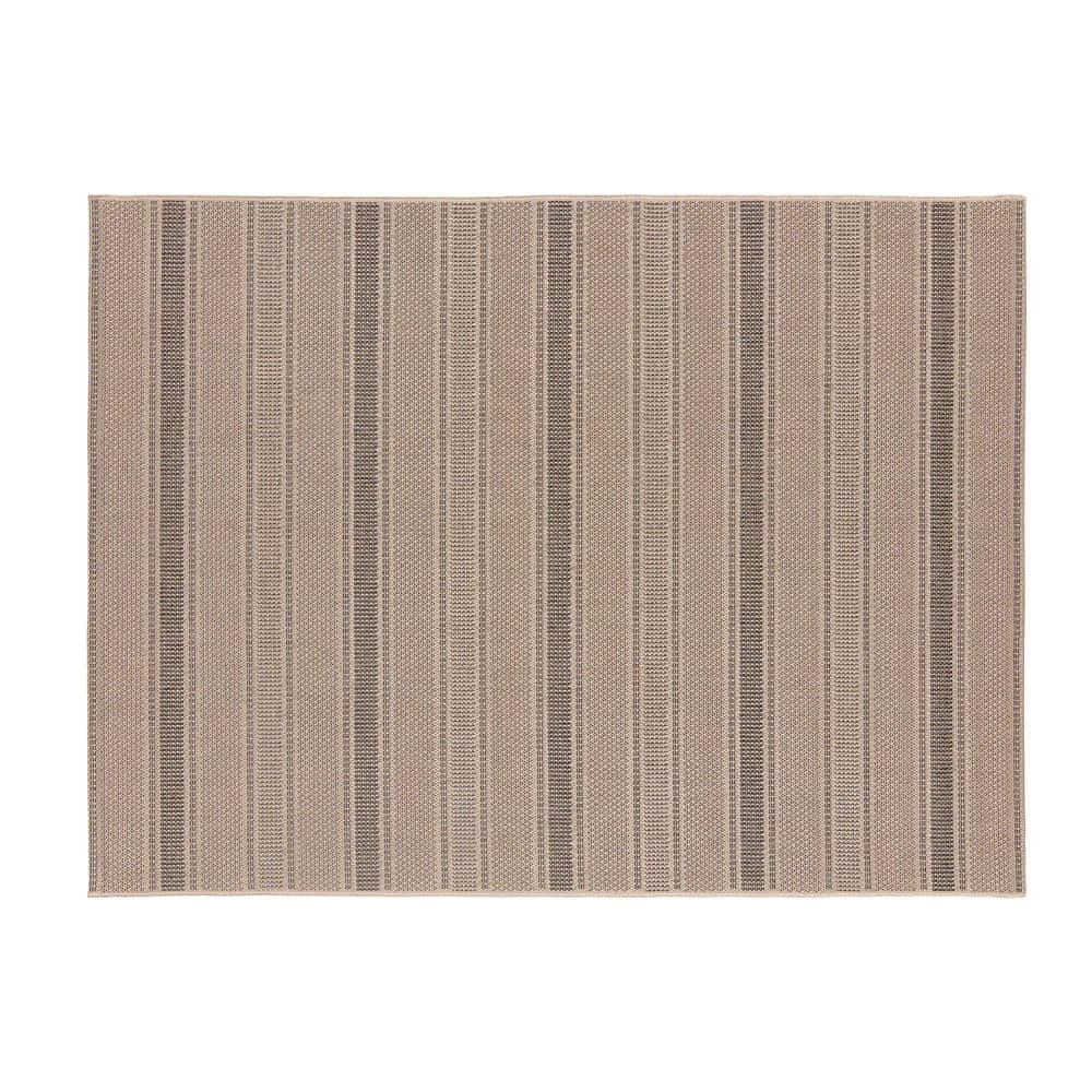 Tapete Eco-nature Riscas 50x80cm Bege Chumbo - Têxtil J. Serrano