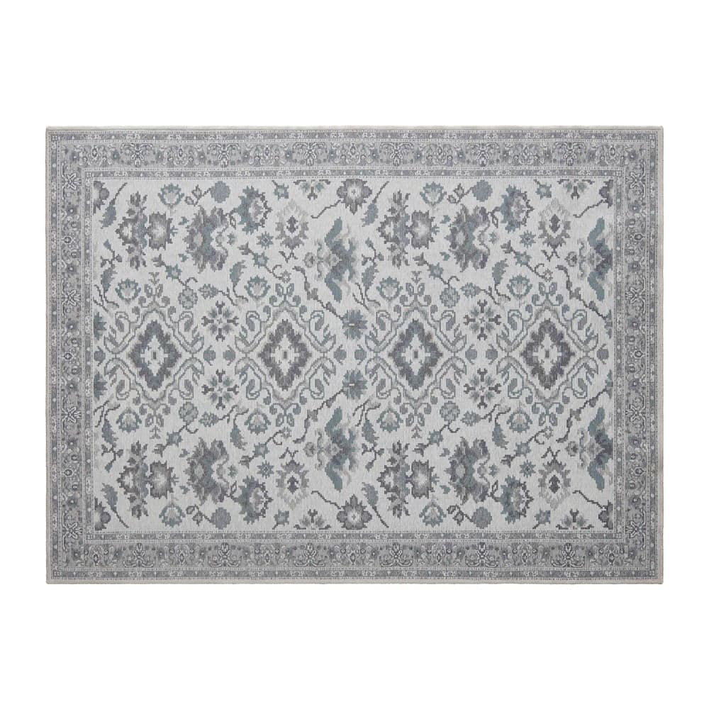 Tapete Funcional Medalhão 50x80cm Cinza Claro - Têxtil J. Serrano