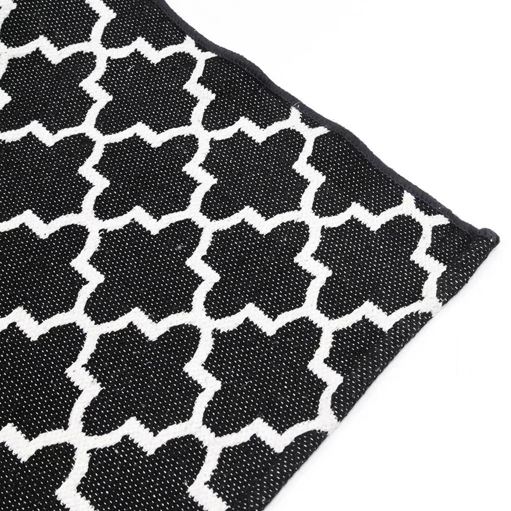 Tapete para Sala Jacquard Souk 150x200cm Preto - Comoditá