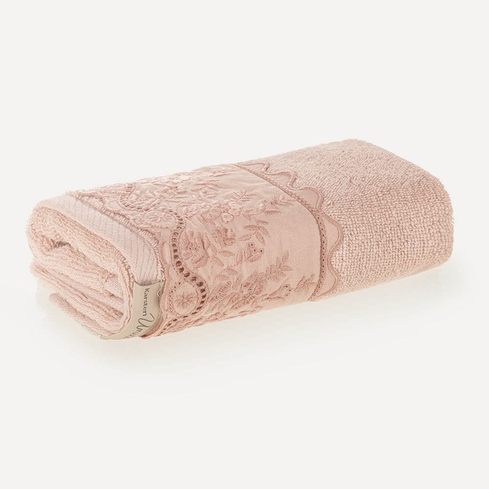 Toalha de Lavabo/Visita Fio Penteado 100% Algodão Antônia Aura/Rosé