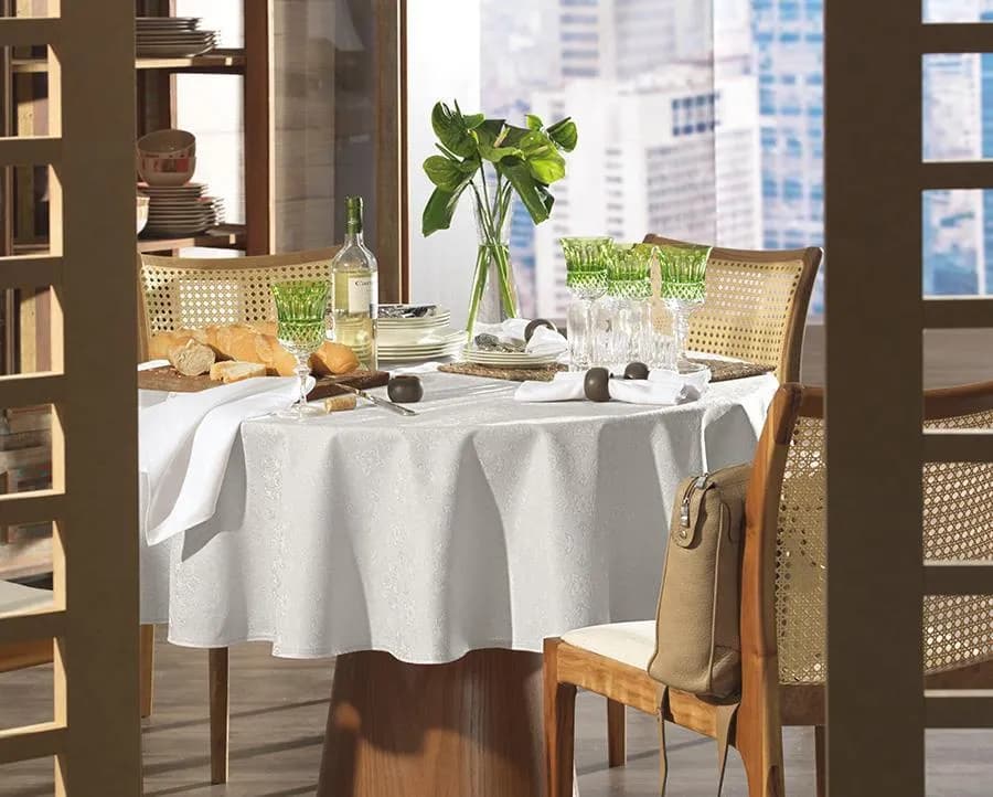 Toalha de Mesa Karsten Sempre Limpa Jacquard Faenza - Retangular - 1.60x2.70m