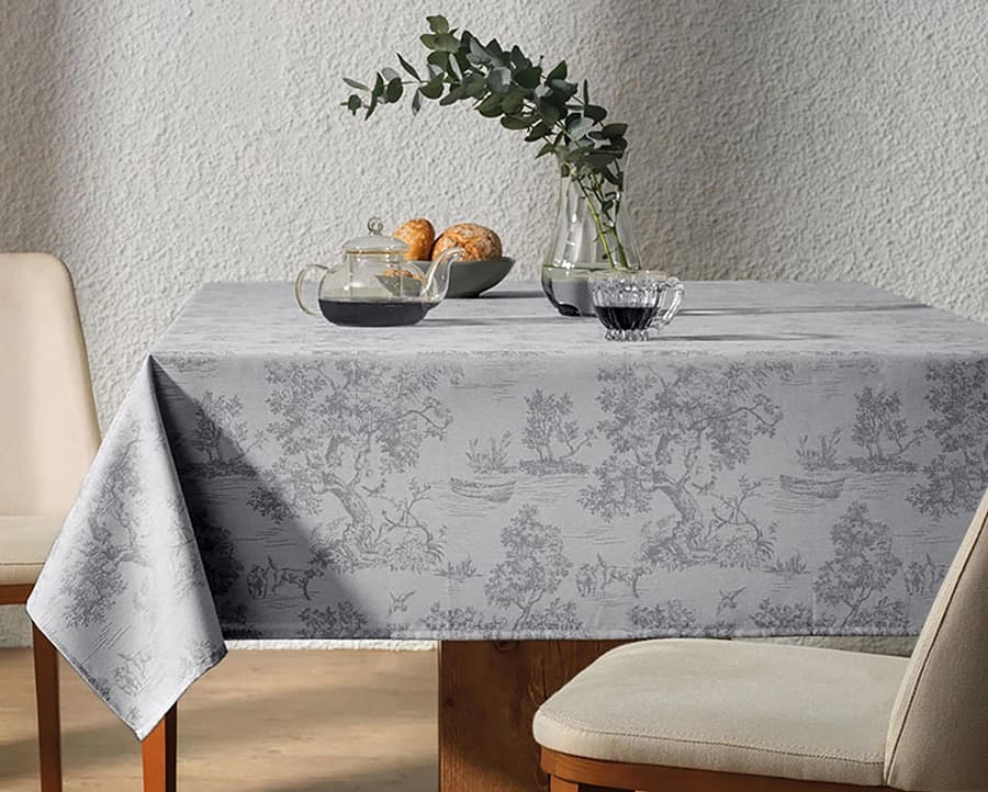Toalha de Mesa Karsten Sempre Limpa Jacquard Grazia - Redonda - 1.78m